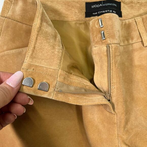 Victoria's Secret Size 2 Petite Tan Suede Pants Christie Fit Moda Int. - Picture 7 of 11